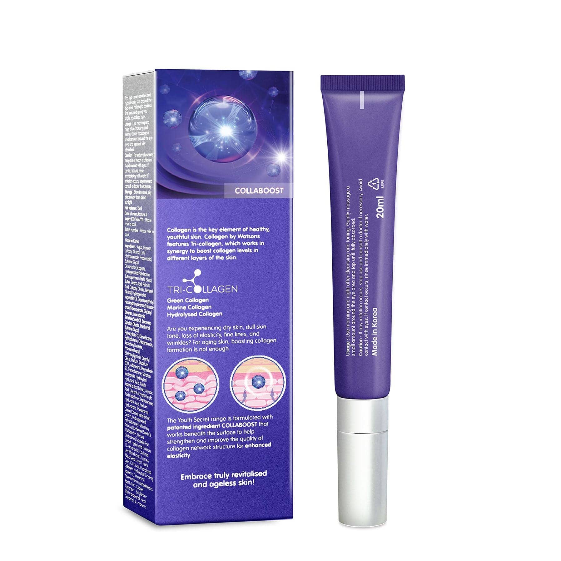 Collagen by Watsons Youth Secret Anti-Ageing Eye Concentrate Eye Treatment 20ml - Image 4
