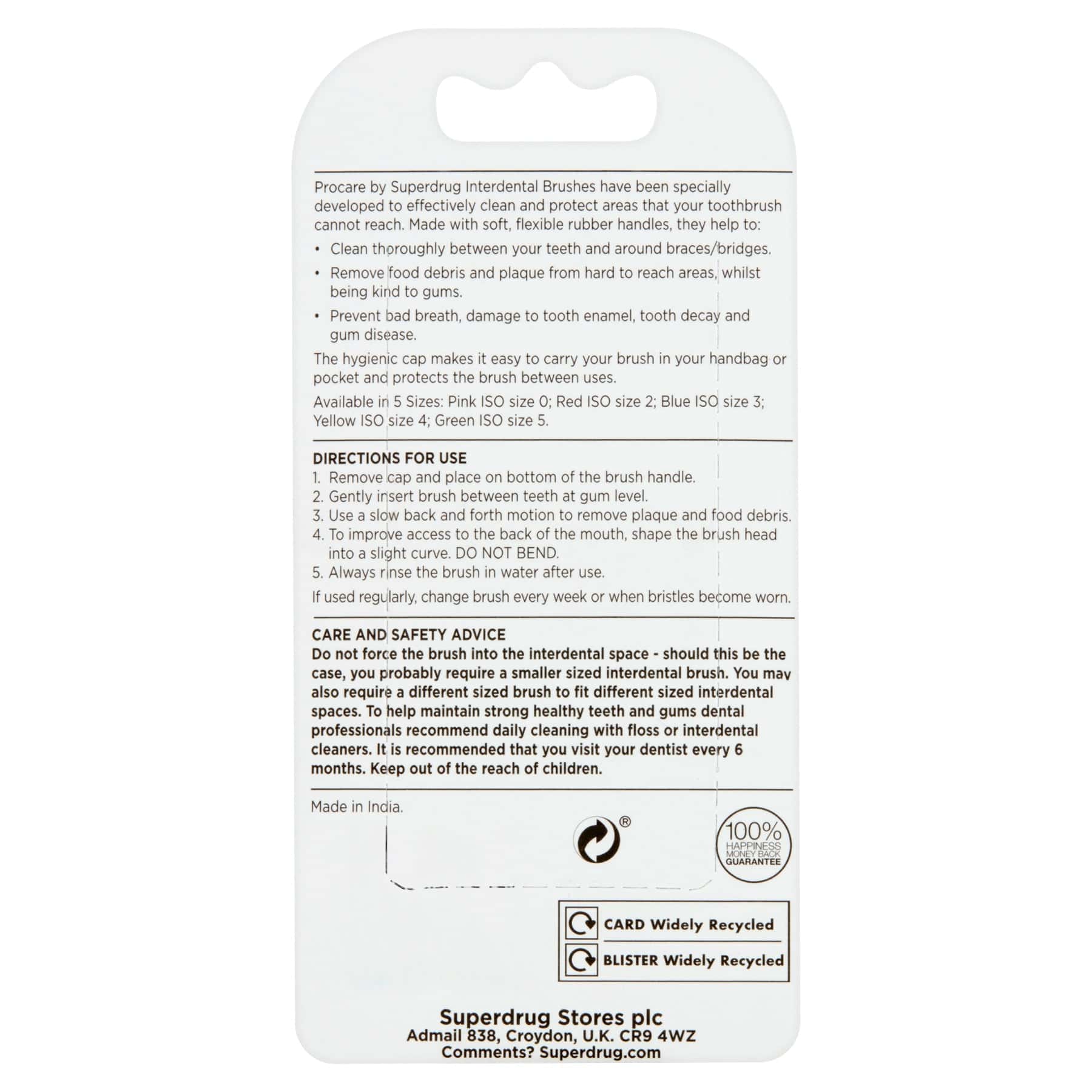 Superdrug Pro Care Interdental Brush 6pcs - Image 3
